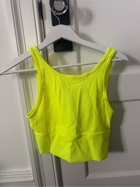 lululemon athletica Neon Yellow Ribbed Cropped Tank